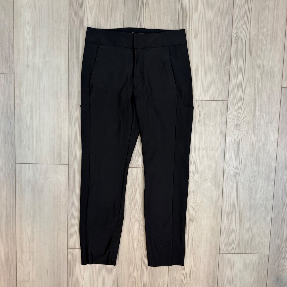 Athleta Stellar Trouser High Rise Black Slim Tapered Ankle Zip Pants 351310 2P